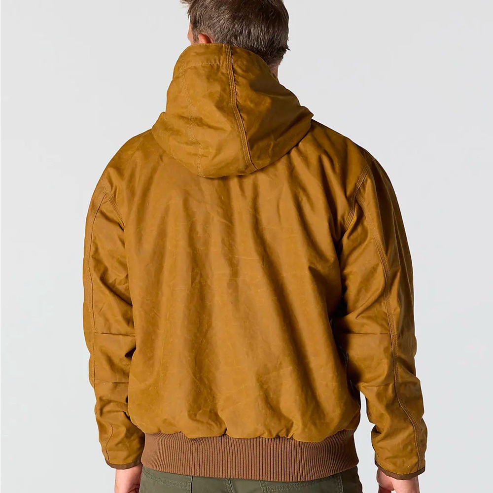 Carhartt Men's Brown Waxed Hooded Bomber Jacket Warm S Small - Picture 2 of 12